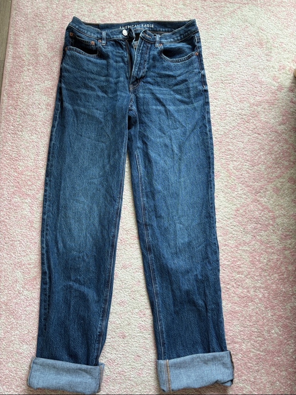 American Eagle Outfitters Women's Dark Blue Boyfriend Jeans EXTRA LONG